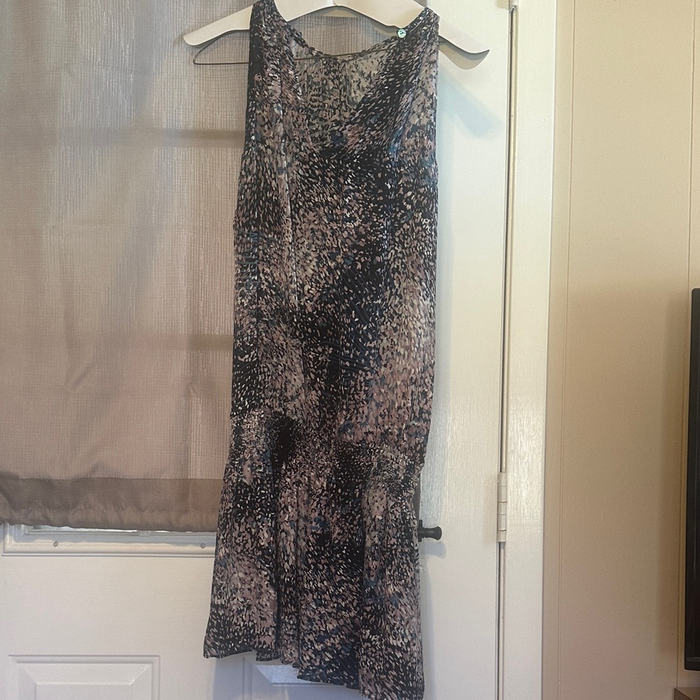 Ramy Brook Black and Cream Patterned Mini Dress